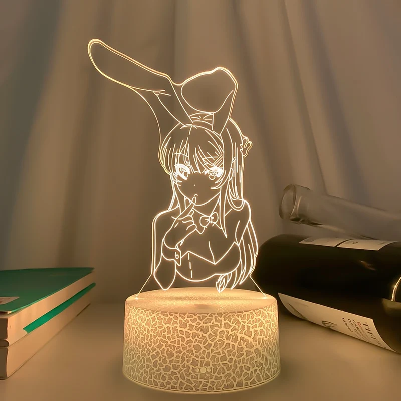 3D LED Nachtlicht Bunny Girl Senpai Mai Sakurajima Anime Lampe