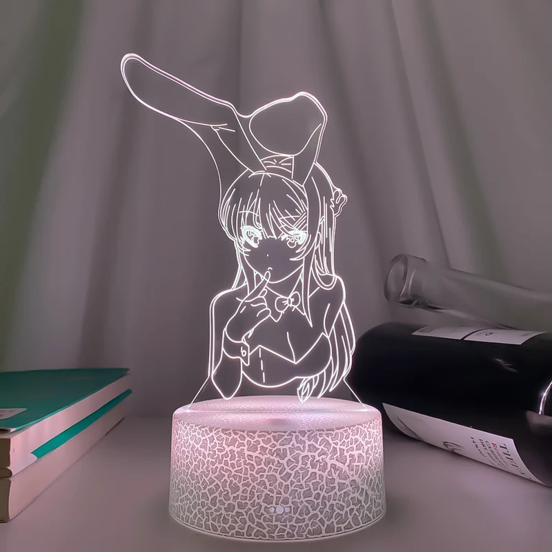 3D LED Nachtlicht Bunny Girl Senpai Mai Sakurajima Anime Lampe