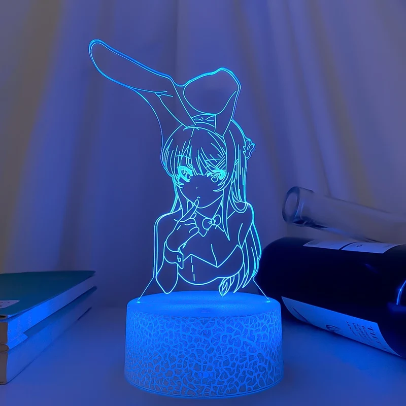 3D LED Nachtlicht Bunny Girl Senpai Mai Sakurajima Anime Lampe