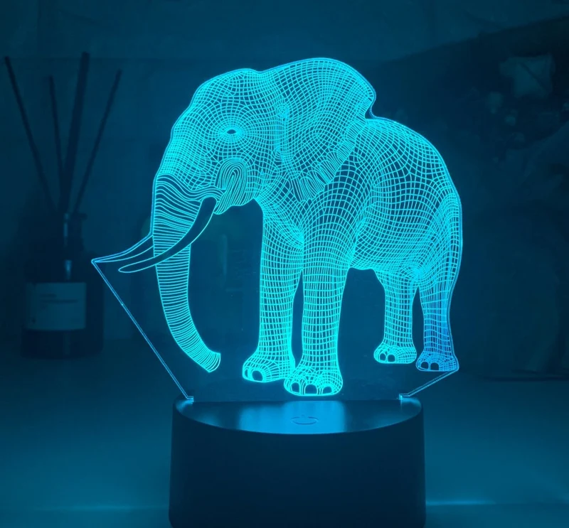 Nacht Lampe mit Elefanten Motiv und Farbwechsel Nachtlicht