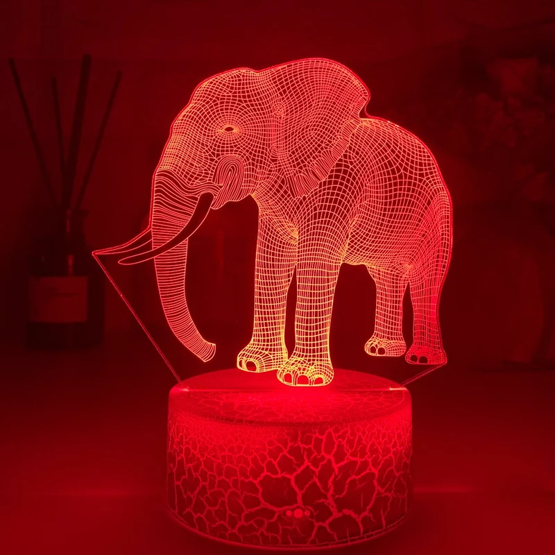 Nacht Lampe mit Elefanten Motiv und Farbwechsel Nachtlicht
