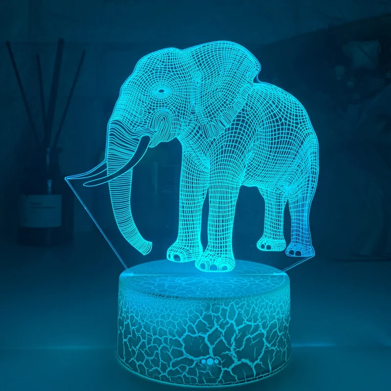 Nacht Lampe mit Elefanten Motiv und Farbwechsel Nachtlicht