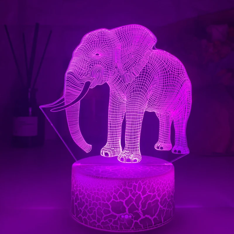 Nacht Lampe mit Elefanten Motiv und Farbwechsel Nachtlicht