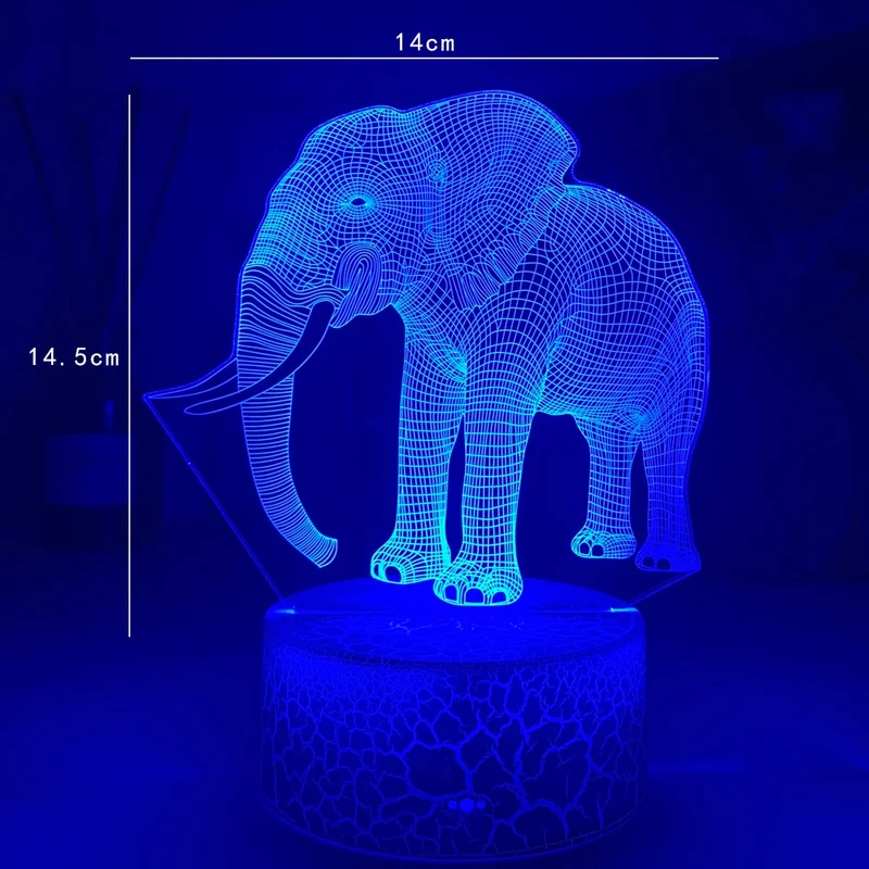 Nacht Lampe mit Elefanten Motiv und Farbwechsel Nachtlicht