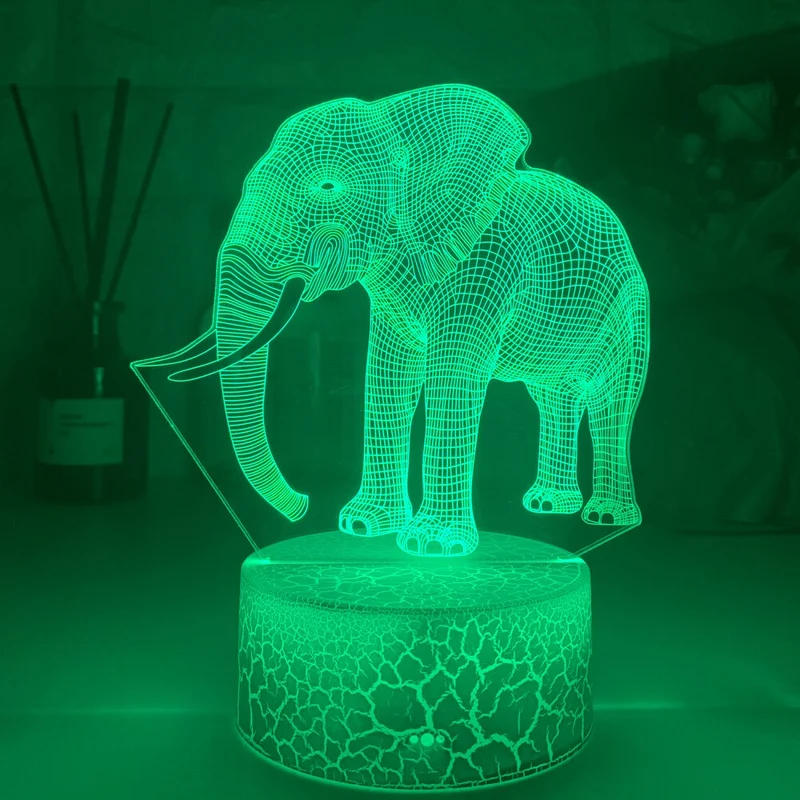 Nacht Lampe mit Elefanten Motiv und Farbwechsel Nachtlicht