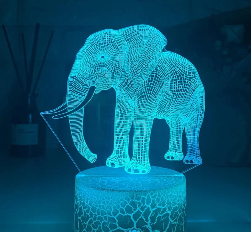 Nacht Lampe mit Elefanten Motiv und Farbwechsel Nachtlicht