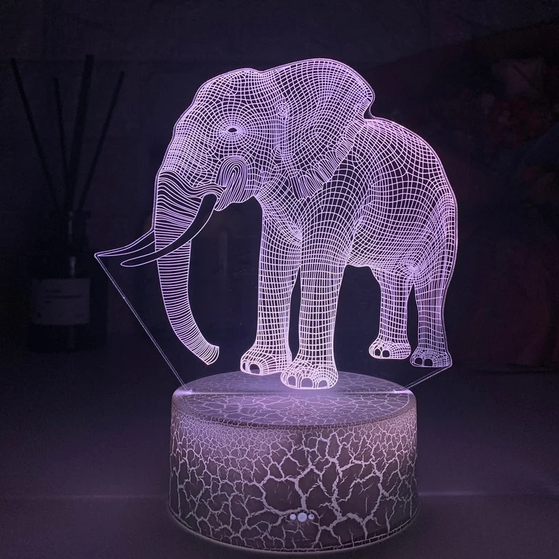 Nacht Lampe mit Elefanten Motiv und Farbwechsel Nachtlicht