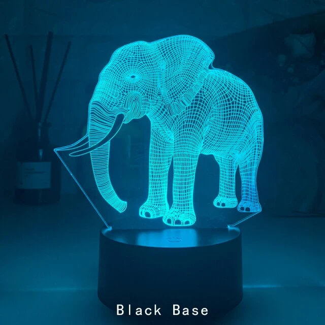 Nacht Lampe mit Elefanten Motiv und Farbwechsel Nachtlicht