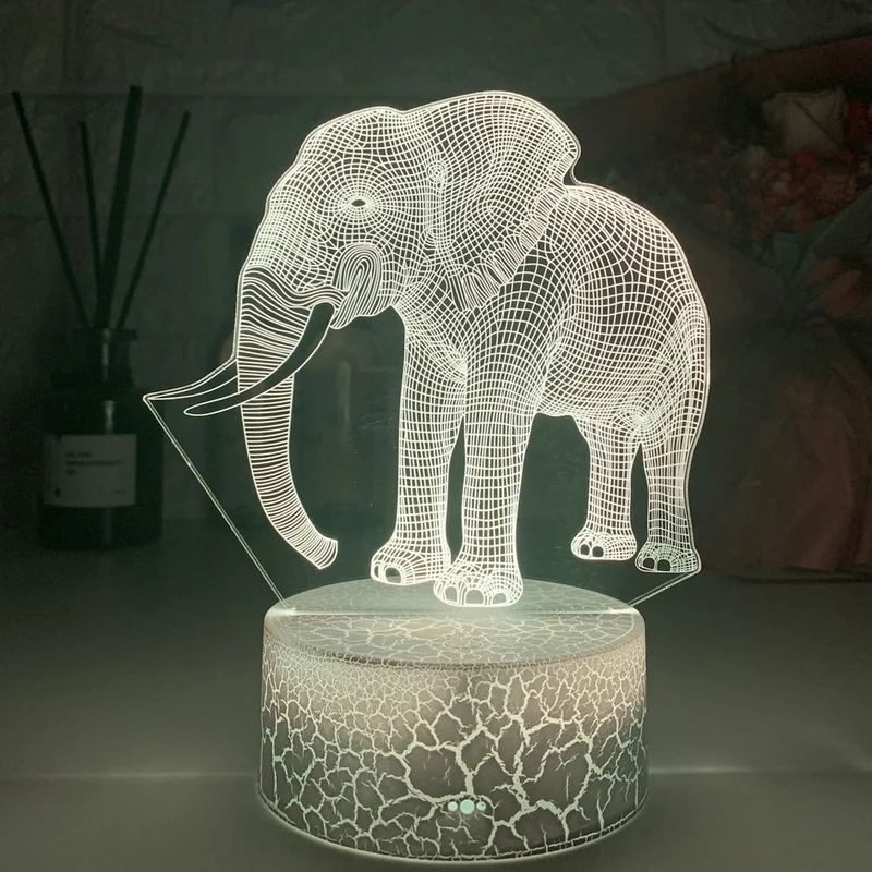 Nacht Lampe mit Elefanten Motiv und Farbwechsel Nachtlicht