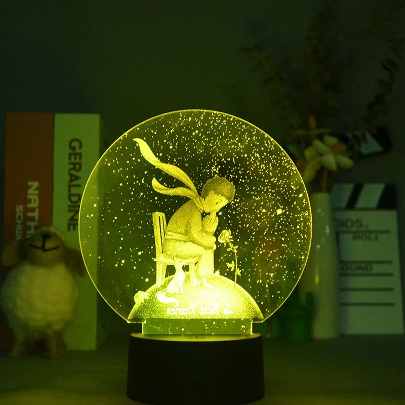 Nachtlicht mit Glaskugel Winter Motiv und Farbwechsel