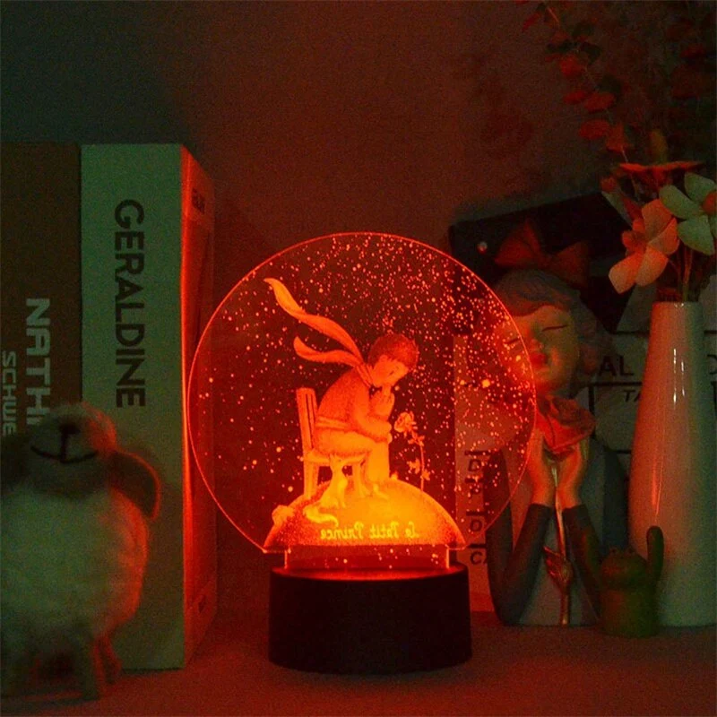 Nachtlicht mit Glaskugel Winter Motiv und Farbwechsel