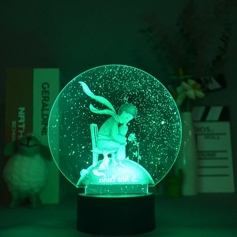 Nachtlicht mit Glaskugel Winter Motiv und Farbwechsel