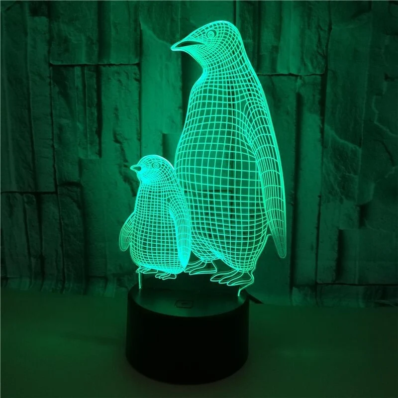 Nacht Lampe mit Pinguin Motiv und Farbwechsel