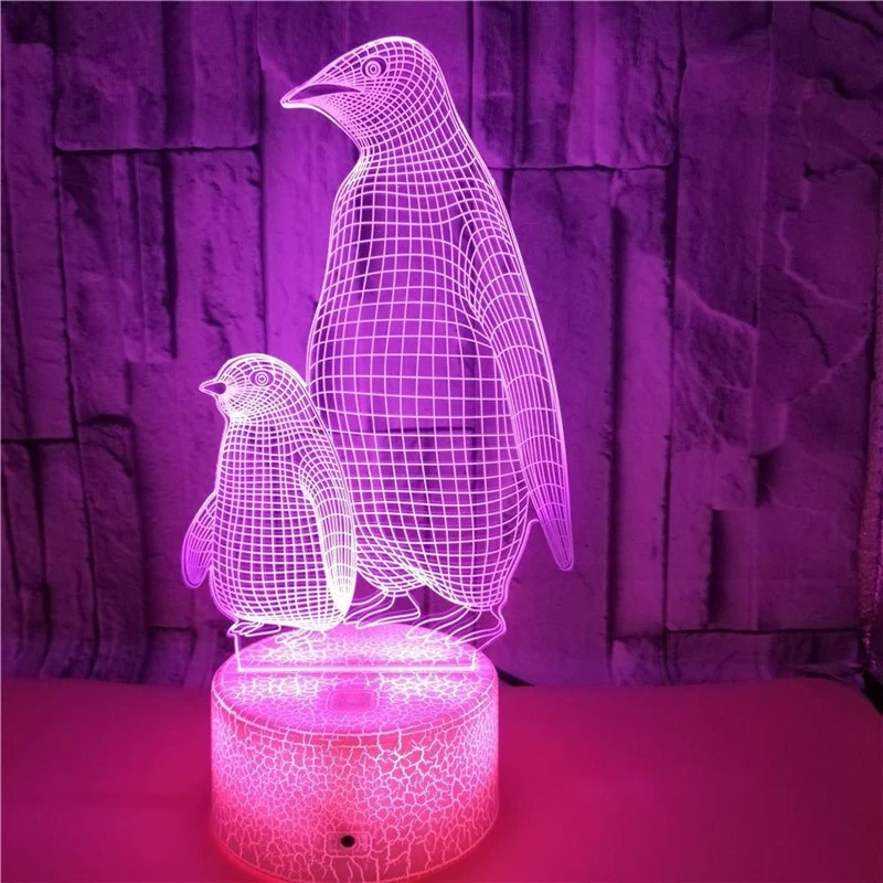 Nacht Lampe mit Pinguin Motiv und Farbwechsel