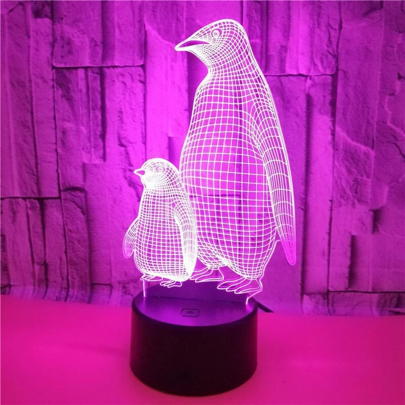Nacht Lampe mit Pinguin Motiv und Farbwechsel