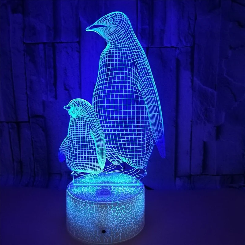 Nacht Lampe mit Pinguin Motiv und Farbwechsel