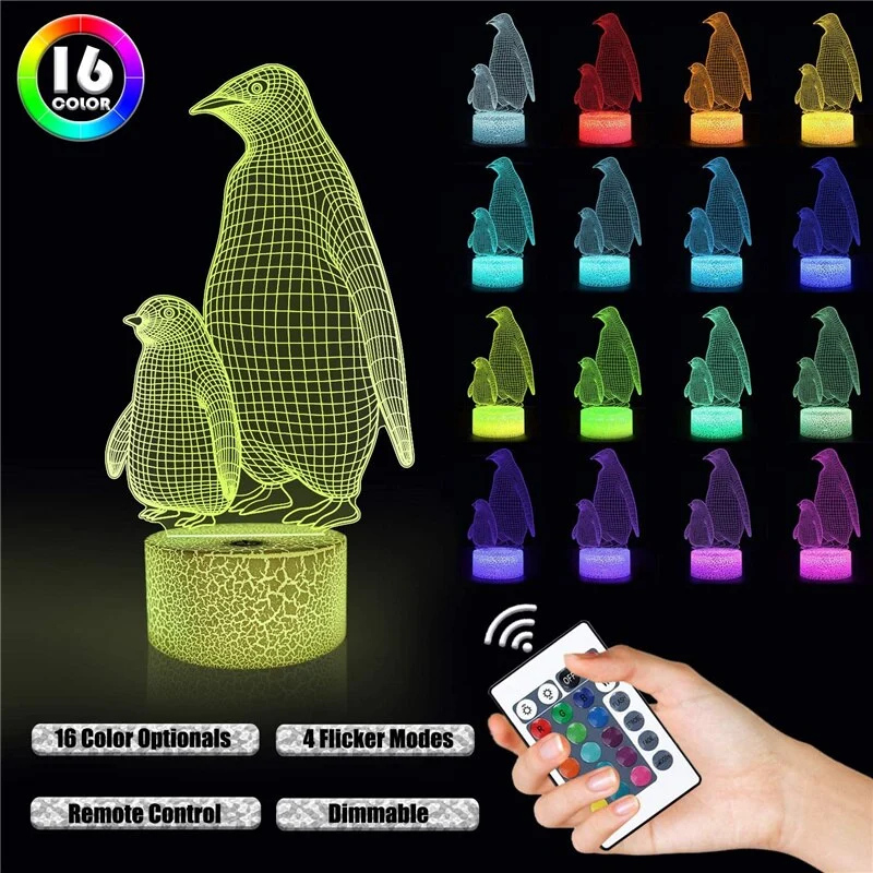 Nacht Lampe mit Pinguin Motiv und Farbwechsel