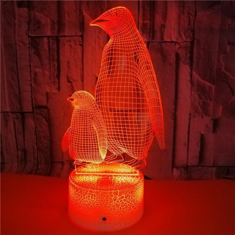 Nacht Lampe mit Pinguin Motiv und Farbwechsel