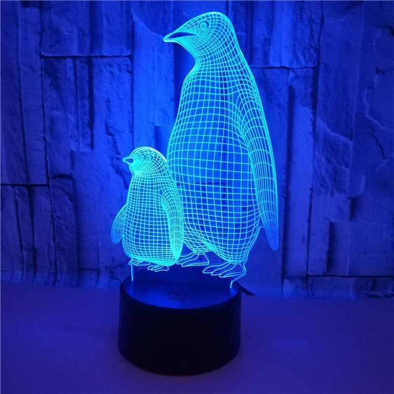 Nacht Lampe mit Pinguin Motiv und Farbwechsel