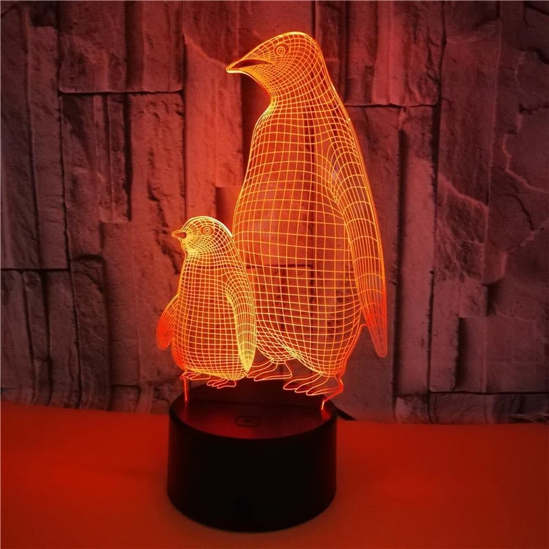 Nacht Lampe mit Pinguin Motiv und Farbwechsel