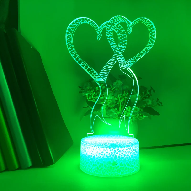 3D Herz LED-Lampe - Romantisches Nachtlicht mit Farbwechsel