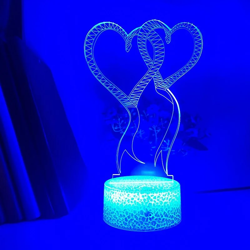 3D Herz LED-Lampe - Romantisches Nachtlicht mit Farbwechsel
