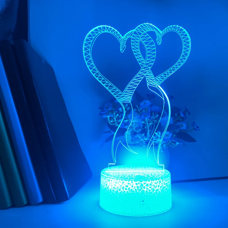 3D Herz LED-Lampe - Romantisches Nachtlicht mit Farbwechsel