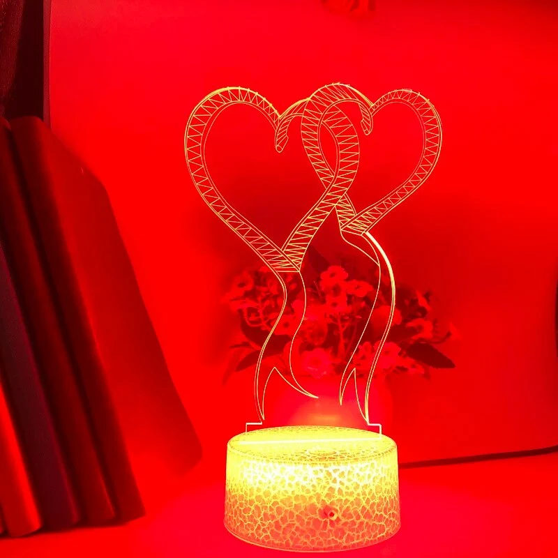 3D Herz LED-Lampe - Romantisches Nachtlicht mit Farbwechsel