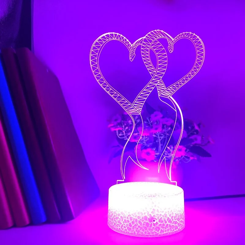 3D Herz LED-Lampe - Romantisches Nachtlicht mit Farbwechsel