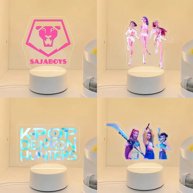 KPop Demon Hunters Nachtlicht HunterX Deko Lampe, Zoey Rumi Mira Saja Boys Motive