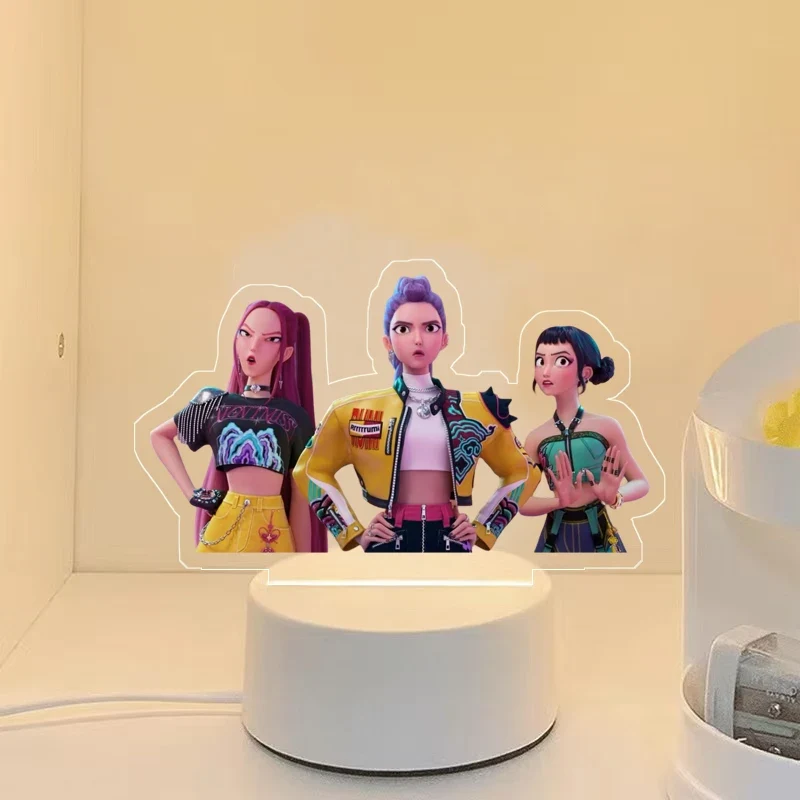 KPop Demon Hunters Nachtlicht HunterX Deko Lampe, Zoey Rumi Mira Saja Boys Motive
