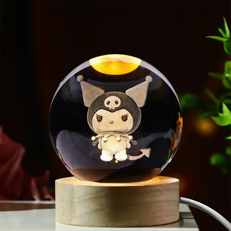 Sanrio Hello Kitty oder Stitch Kristallkugel mit Licht, Geschenkidee kleine und große Kinder