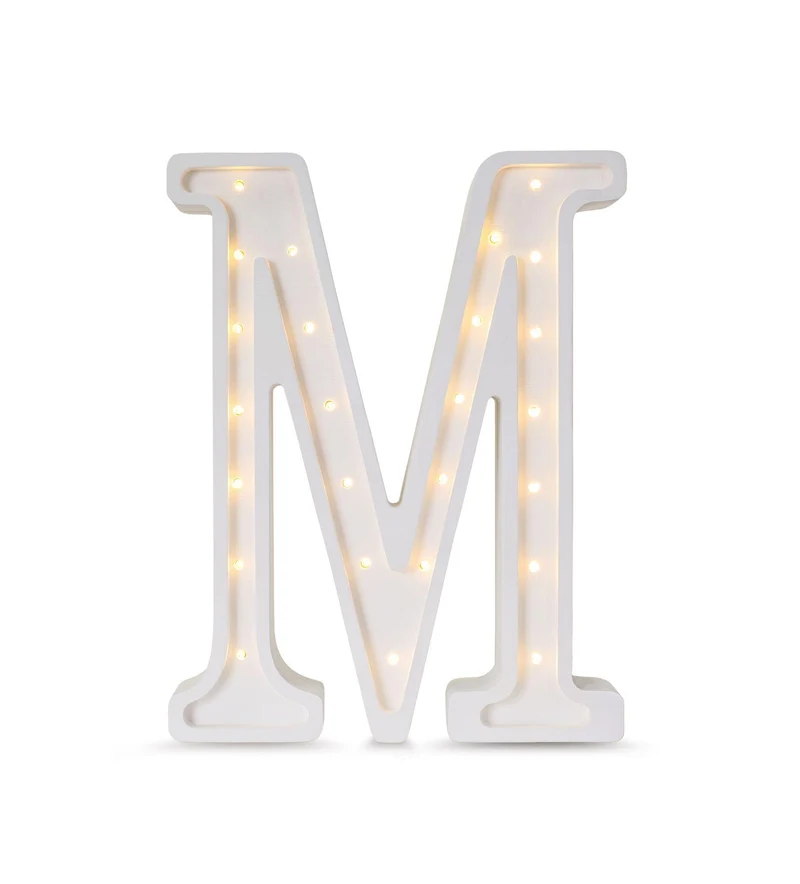 Little Lights Letter M Night Light | White