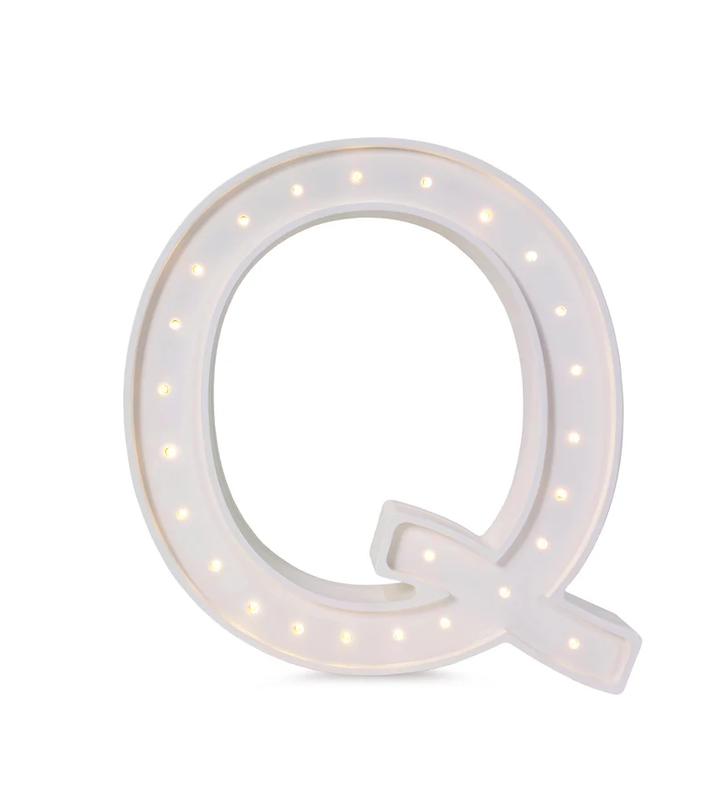 Little Lights Letter Q Night Light | White
