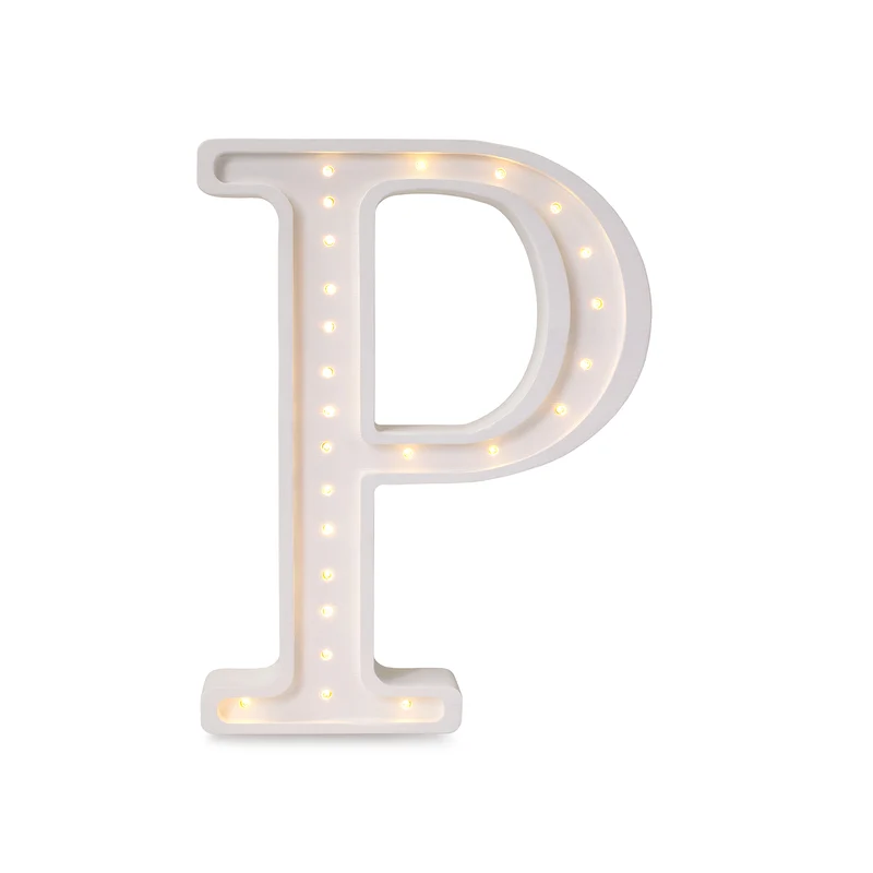 Little Lights Letter P Night Light | White
