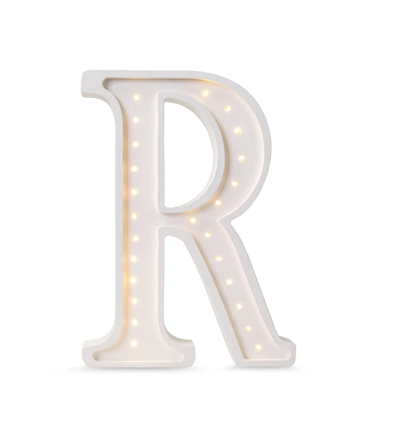 Little Lights Letter R Night Light | White