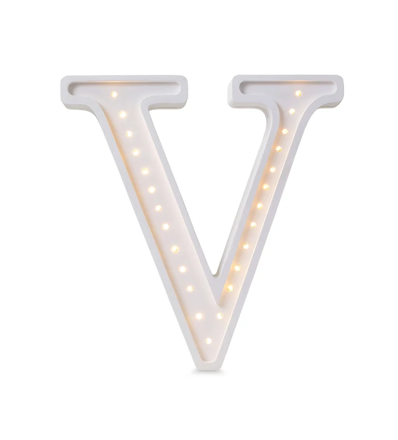 Little Lights Letter V Night Light | White