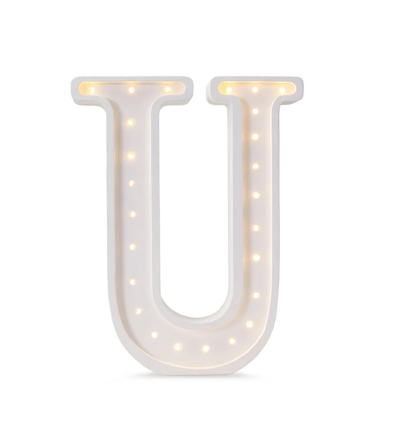 Little Lights Letter U Night Light | White