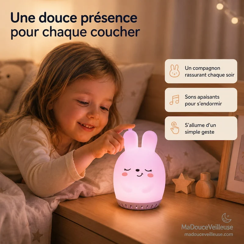 Veilleuse lapin à bruit blanc nomade - RabLight