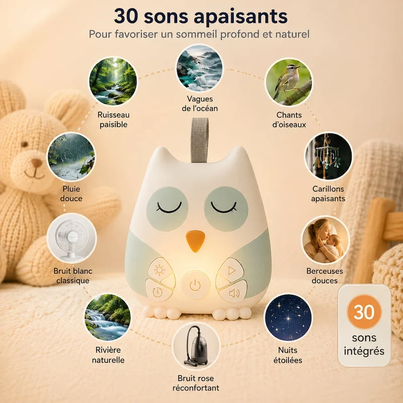 Machine à Bruit Blanc Bébé Hibou – OwlSleep