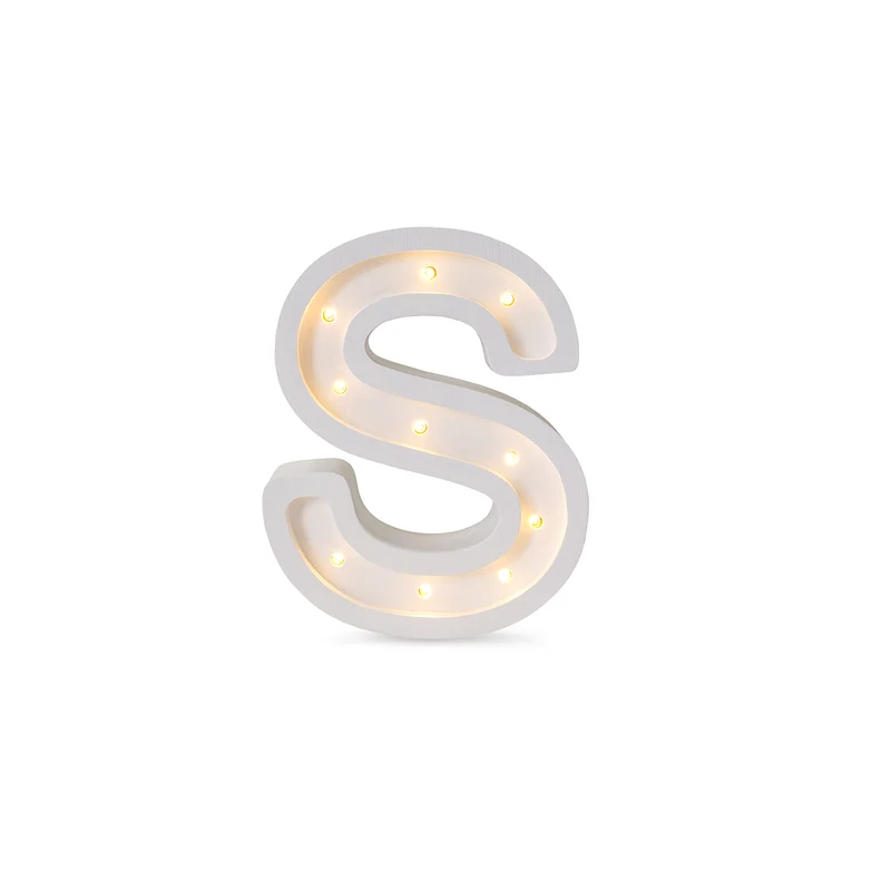 Little Lights Mini Letter S Night Light | White