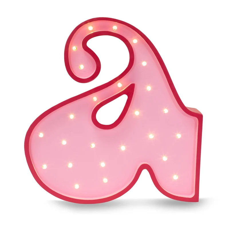 Little Lights Hippie Letter A Night Light | Groovy Pink