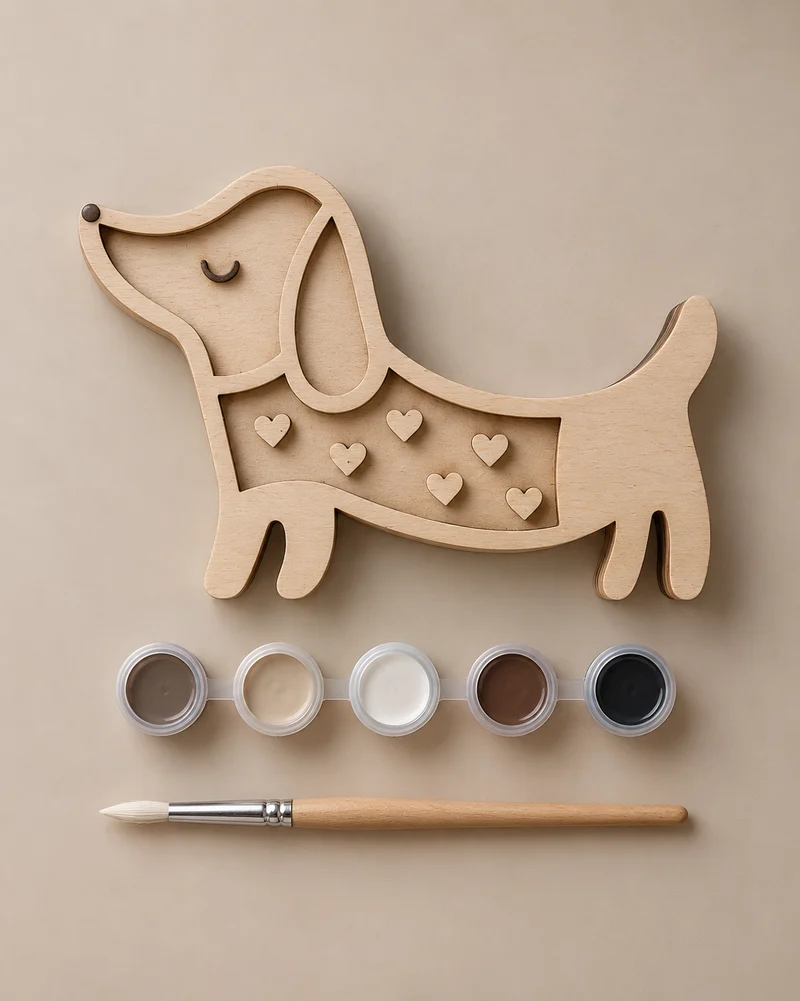 Little Lights Crafty Kit - DIY Wooden Dachshund Dog