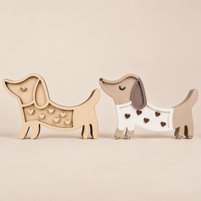 Little Lights Crafty Kit - DIY Wooden Dachshund Dog