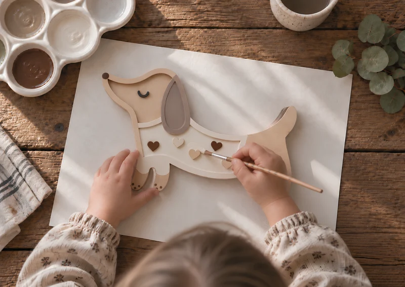Little Lights Crafty Kit - DIY Wooden Dachshund Dog
