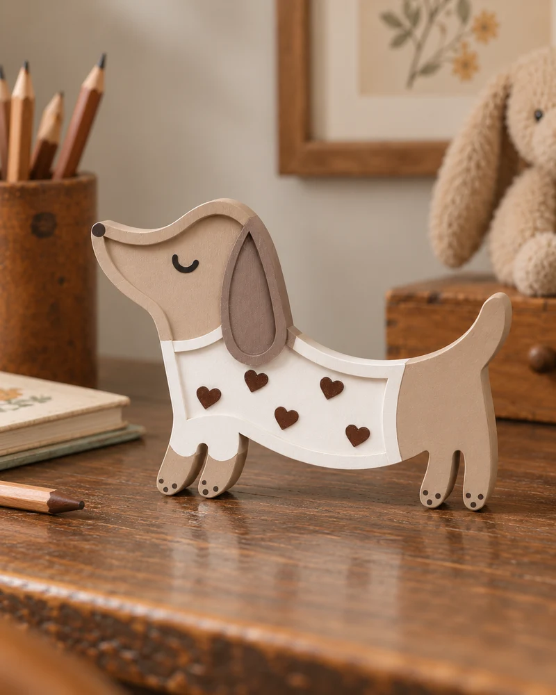 Little Lights Crafty Kit - DIY Wooden Dachshund Dog