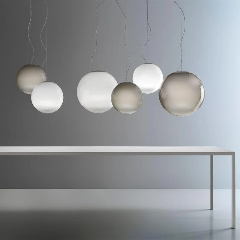 Panzeri Smoke Glas-Pendellampe mundgeblasen