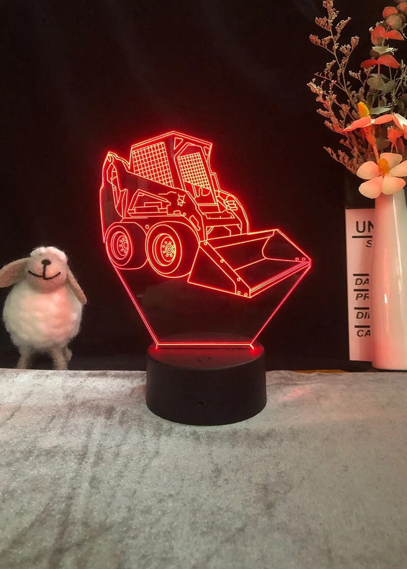 3D LED Hologramm Nachtlampe Bagger