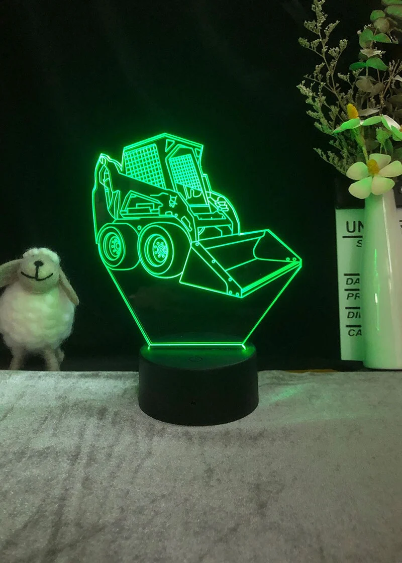 3D LED Hologramm Nachtlampe Bagger