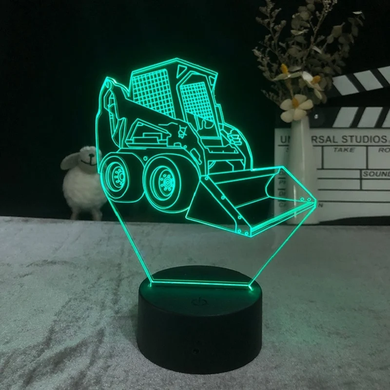 3D LED Hologramm Nachtlampe Bagger